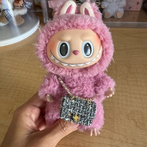 Other - Labubu Doll Bag / Tweed Bag Gray